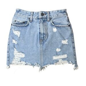 Carmar Distressed Mini Jean Skirt